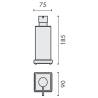 Distributeur de savon liquide à poser, 310 ml, chromé/verre, LOOK