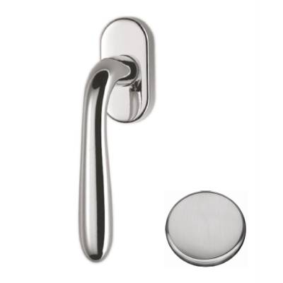 Béquille de fenêtre ROBOT 41 sur rosace ovale, chromé mat