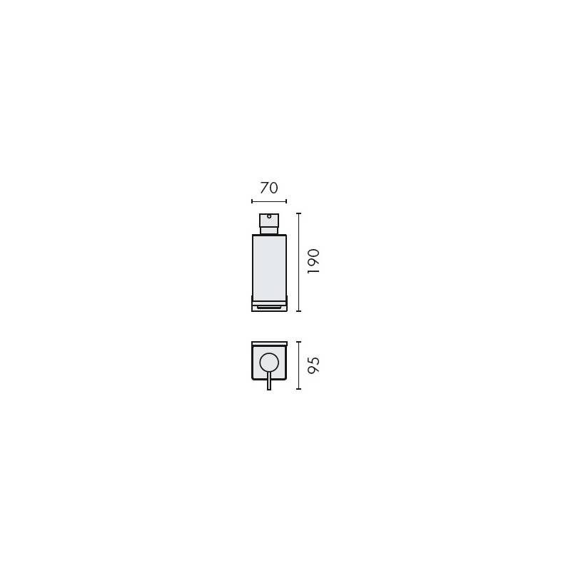 Distributeur de savon liquide mural, 310 ml, chromé/verre, LOOK