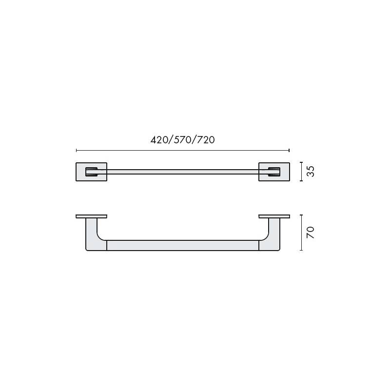 Porte-serviette 420 mm, chromé, LOOK