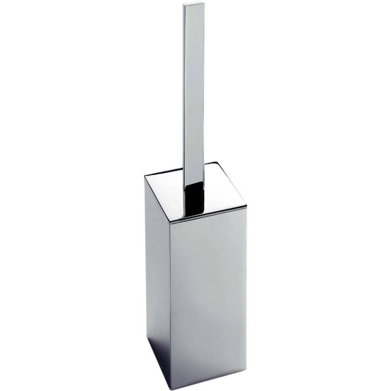 Ensemble balai/brosse WC à poser, chromé, LOOK