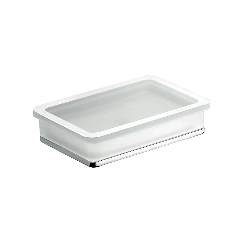 Porte-savon à poser, chromé/verre, LULU
