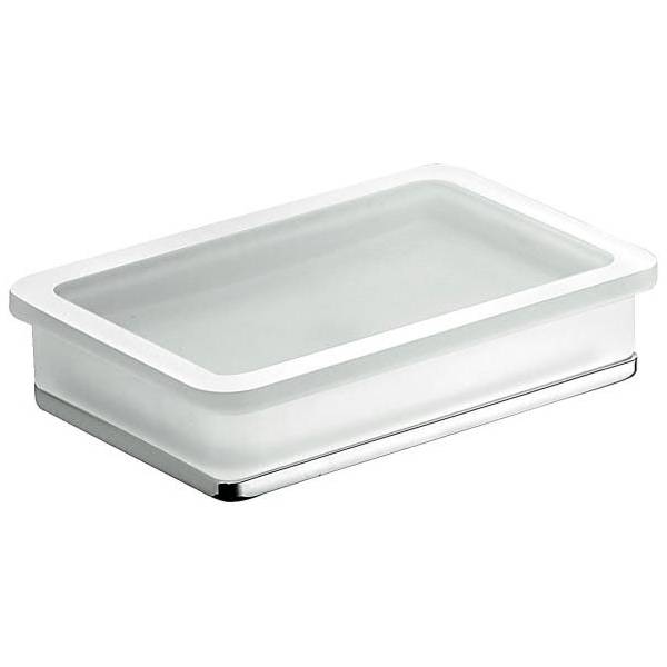 Porte-savon à poser, chromé/verre, LULU
