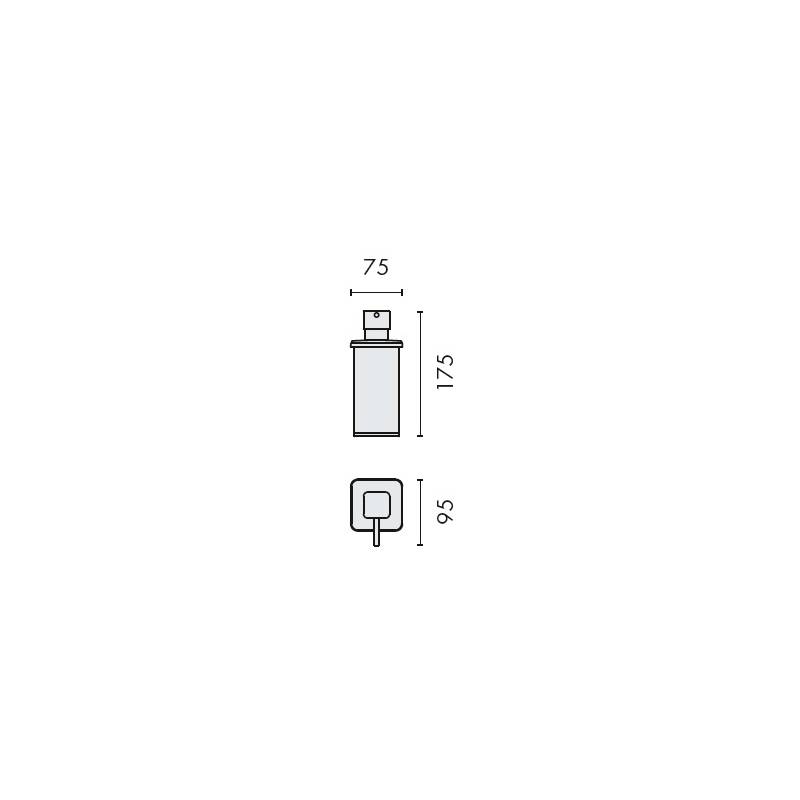 Distributeur de savon liquide à poser, 280 ml, chromé/verre, LULU