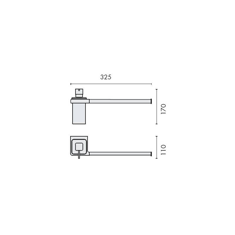 Distributeur de savon liquide et porte-serviette, chromé/verre, LULU