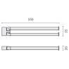 Porte-serviette double orientable 350 mm, chromé, LULU