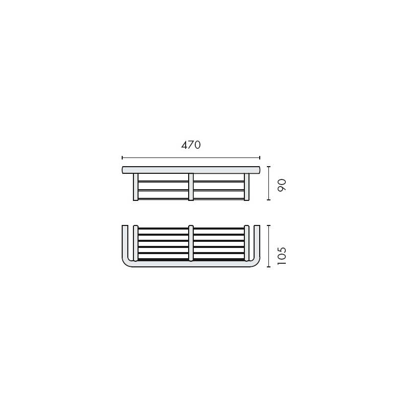 Panier rectangulaire 470 mm, zirconium gold HPS, LULU