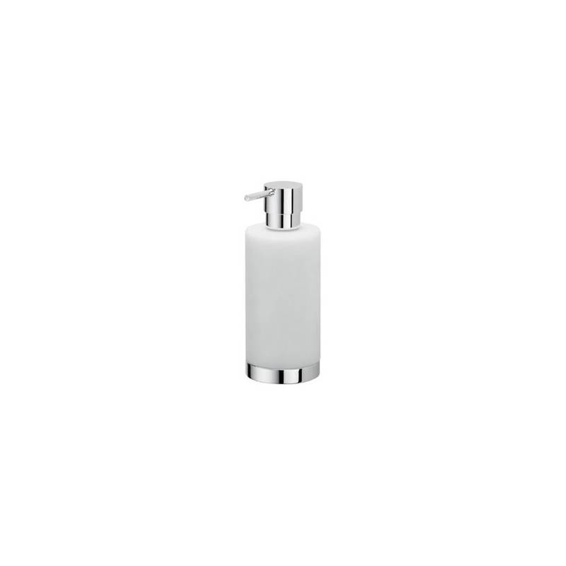 Distributeur de savon liquide à poser, 250 ml, chromé/blanc, NORDIC