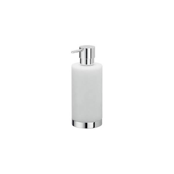 Distributeur de savon liquide à poser, 250 ml, chromé/blanc, NORDIC