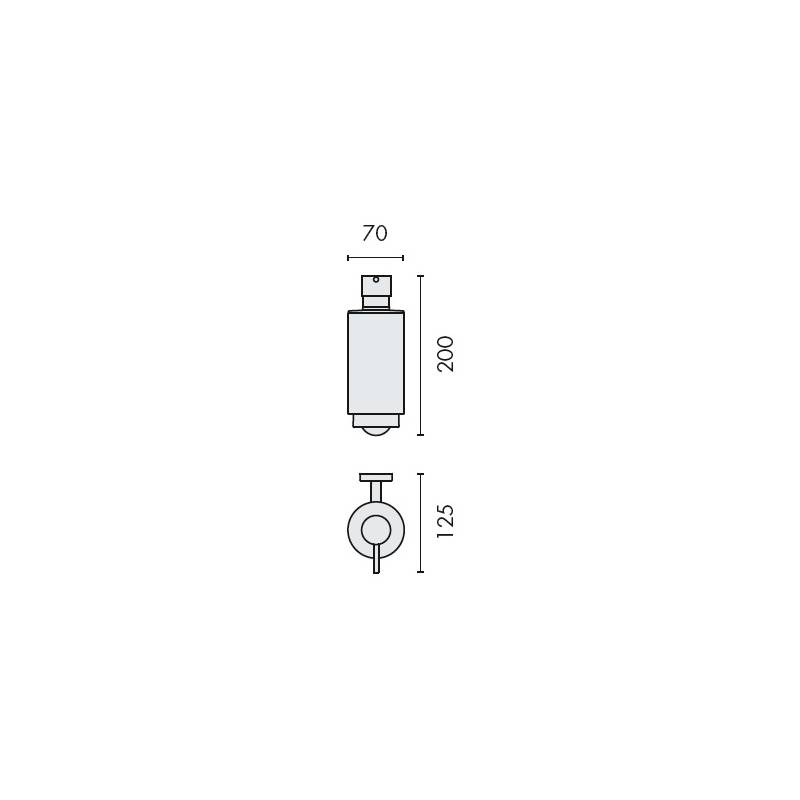 Distributeur de savon liquide mural, 250 ml, chromé/verre, NORDIC