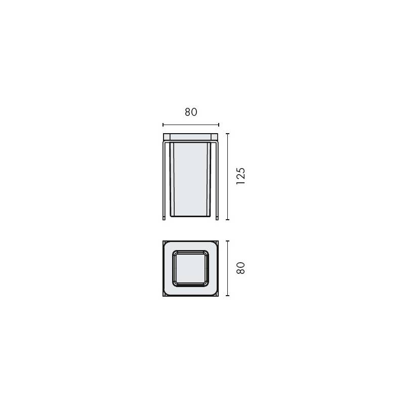 Porte-verre à poser, inox/verre, OVER