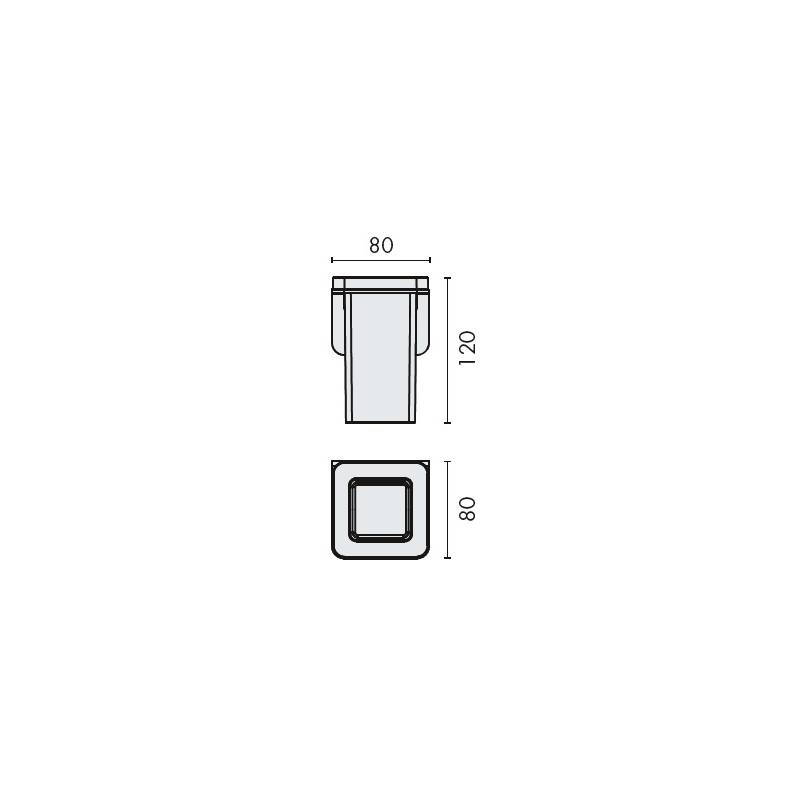 Porte-verre mural, inox/verre, OVER