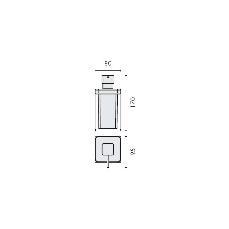 Distributeur de savon liquide à poser, 220 ml, inox/verre, OVER