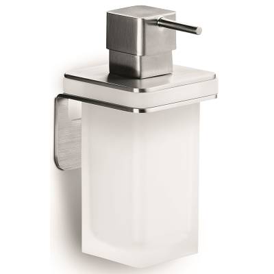 Distributeur de savon liquide mural, 220 ml, inox/verre, OVER