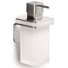 Distributeur de savon liquide mural, 220 ml, inox/verre, OVER