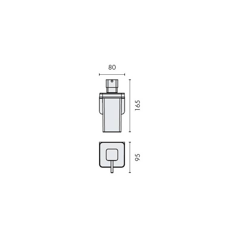 Distributeur de savon liquide mural, 220 ml, inox/verre, OVER