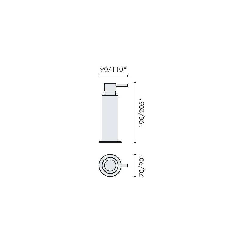 Distributeur de savon liquide à poser, grand format 500 ml, chromé, PLUS