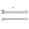 Porte-serviette double orientable 345 mm, chromé, PLUS