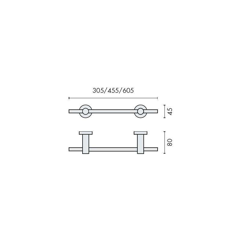 Porte-serviette avec supports réglables 305 mm, chromé, PLUS