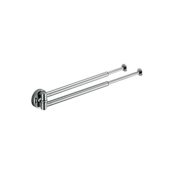 Porte-serviette double orientable et extensible, chromé, PLUS