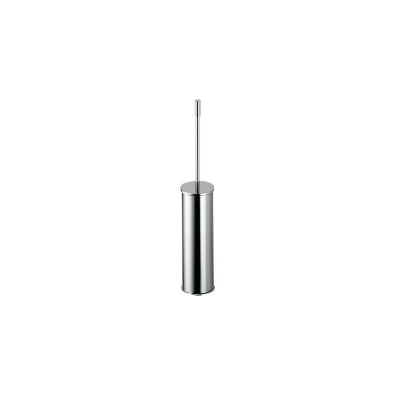 Ensemble balai/brosse WC à poser, chromé, PLUS