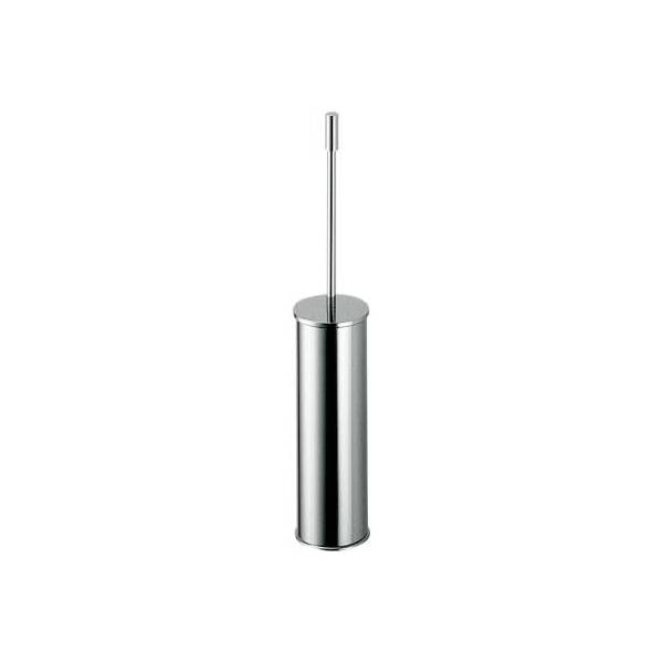 Ensemble balai/brosse WC à poser, chromé, PLUS