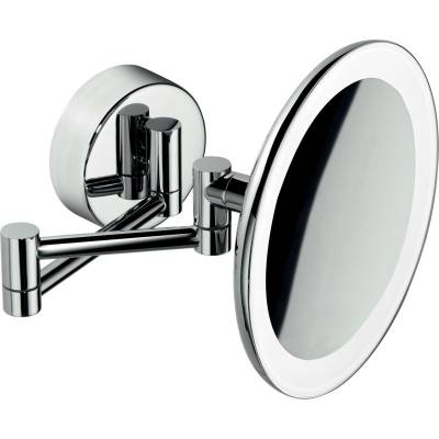 Miroir grossissant (3x) avec LED mural, chromé, COMPLEMENTS