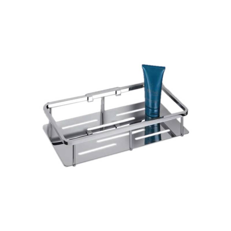 Panier rectangulaire avec tablette, chromé, COMPLEMENTS