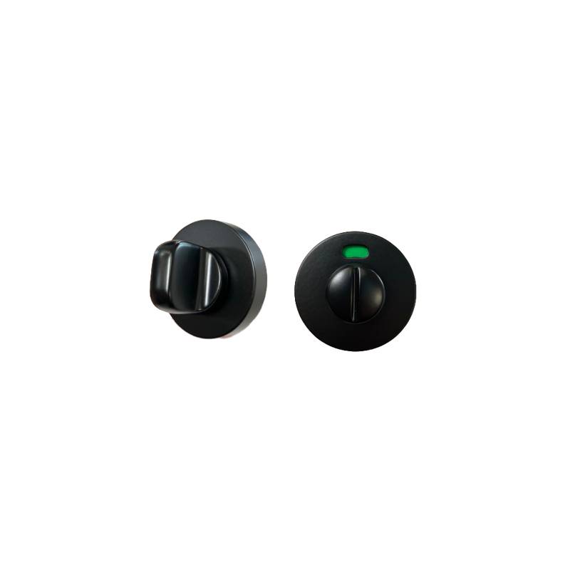 Paire de rosaces rondes conda avec voyant (BC), noir mat