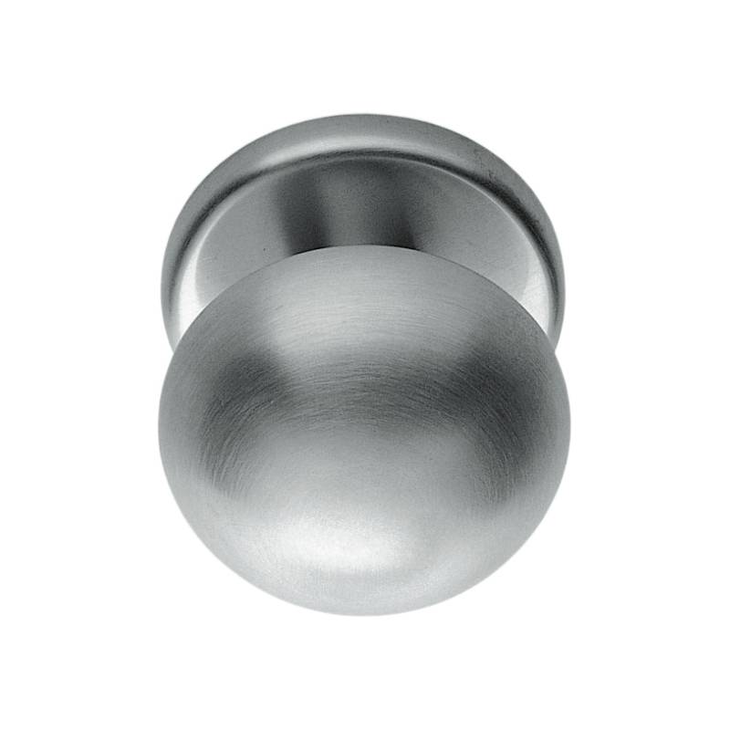 Bouton fixe ROBOT 55, Ø 70 mm sur rosace ronde, chromé mat