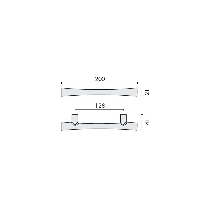 Poignée de tirage pour meuble droite JAZZ entraxe 128 mm, chromé