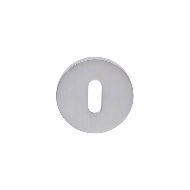 Paire de rosaces rondes clé L (BCF), chromé mat