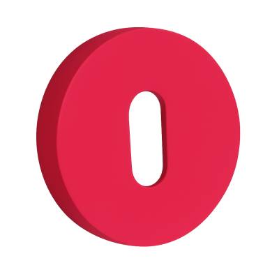 Paire de rosaces rondes MOOD ONE/DUE clé L (BC),C07 rouge framboise