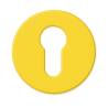 Paire de rosaces rondes MOOD ONE/DUE clé I (BC), C09 jaune citron