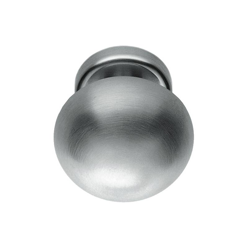 Bouton fixe ROBOT 65, Ø 70 mm sur rosace ronde, chromé mat
