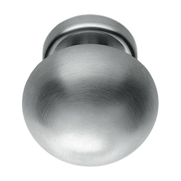 Bouton fixe ROBOT 65, Ø 70 mm sur rosace ronde, chromé mat