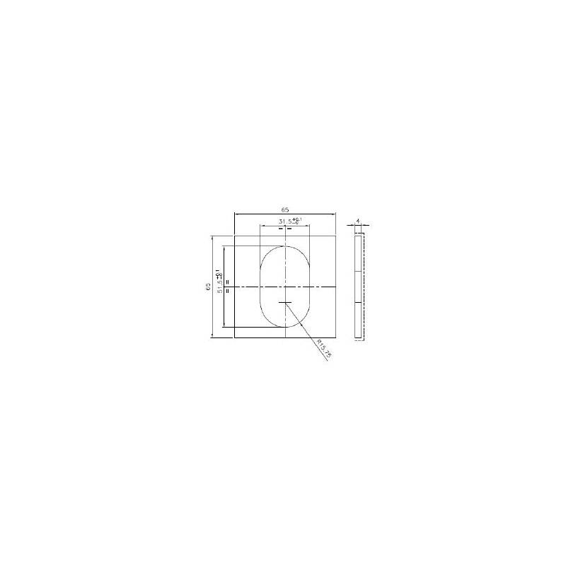 Rosace extérieure carré 65x65 protecteur de cylindre A2P**, laiton mat