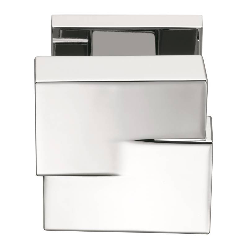 Bouton fixe CUT 25 sur rosace carrée, chromé