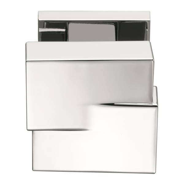 Bouton fixe CUT 25 sur rosace carrée, chromé
