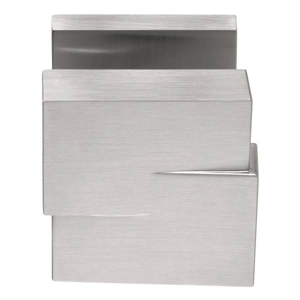 Bouton fixe CUT 15 sur rosace carrée, chromé mat