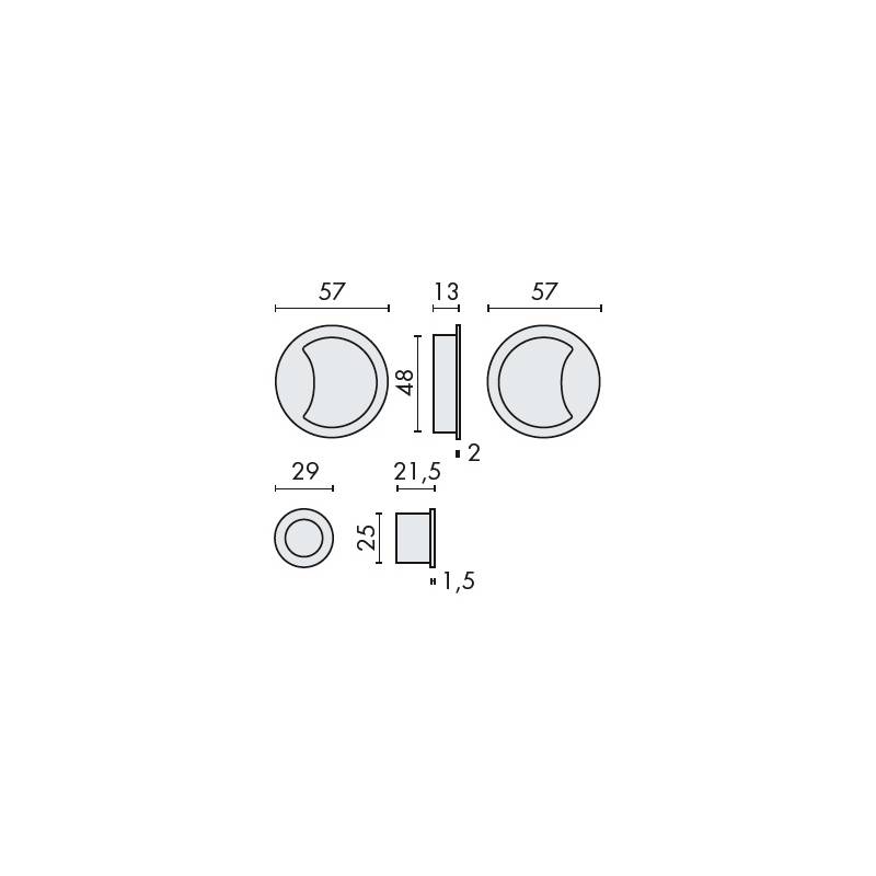 Cuvette encastrée OPEN Ø 57 mm, chromé mat
