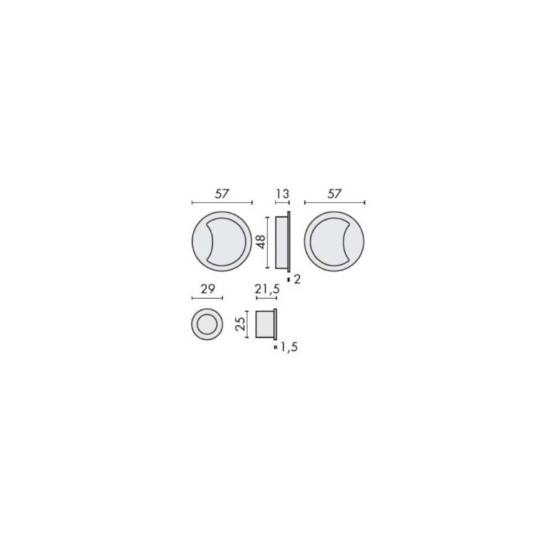 Cuvette encastrée OPEN Ø 57 mm, blanche