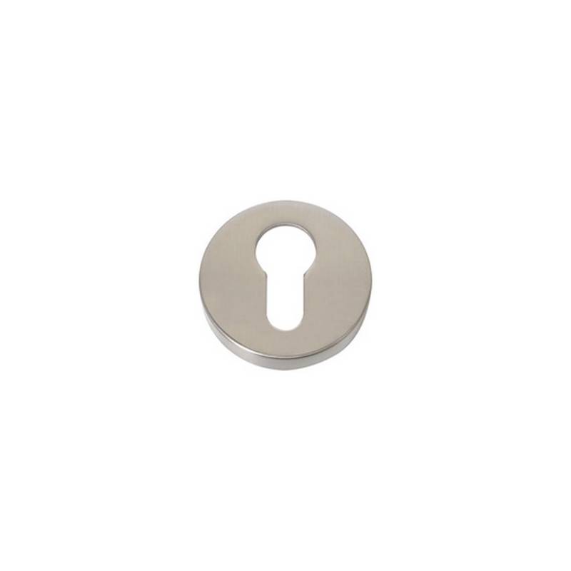Paire de rosaces rondes clé I (BC), nickel mat