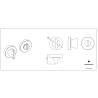 Paire de rosaces rondes conda sans voyant (BC), graphite brillant