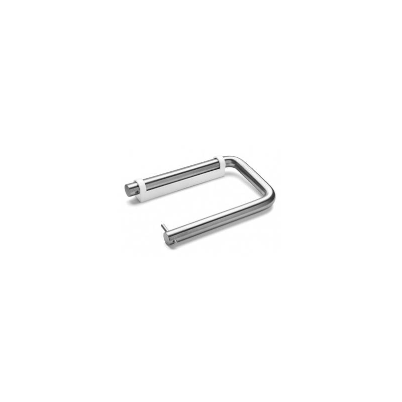 Dérouleur papier WC Ø 14x145x94 mm, support blanc, inox brossé 316
