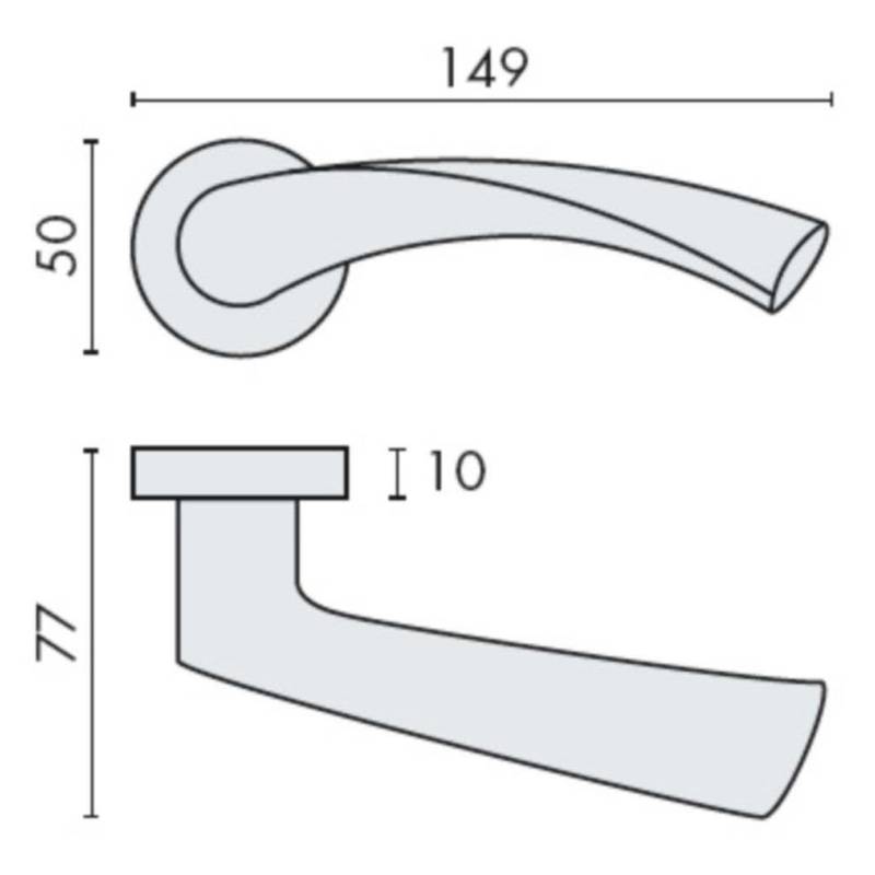 Paire de béquilles FLESSA sur rosace ronde, nickel mat