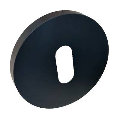 Paire de rosaces clé L  D:53 mm série Project, finition epoxy noir mat