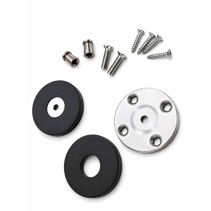Paire de rosaces rondes diam.50mm pour montage simple ou double traversant noir
