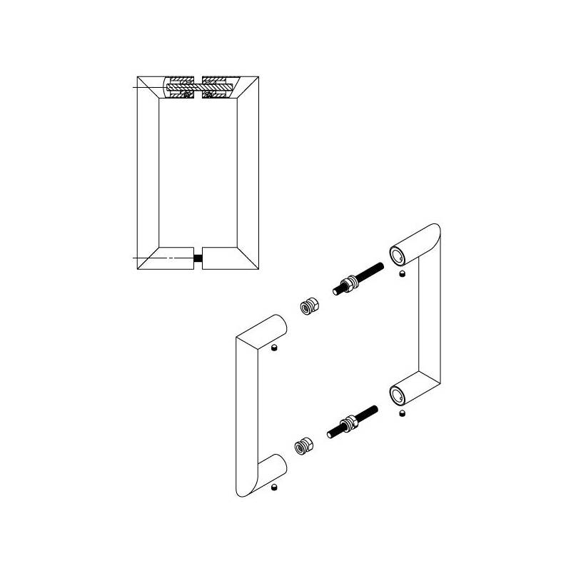 Kit fixations pour montage double poignée de tirage EXS