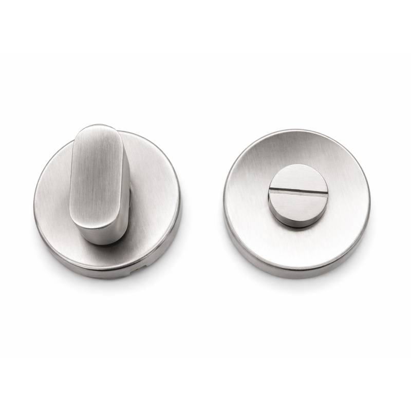 Paire de rosaces Soft-Line  rondes conda SANS VOYANT  Ø 50 mm, inox brossé
